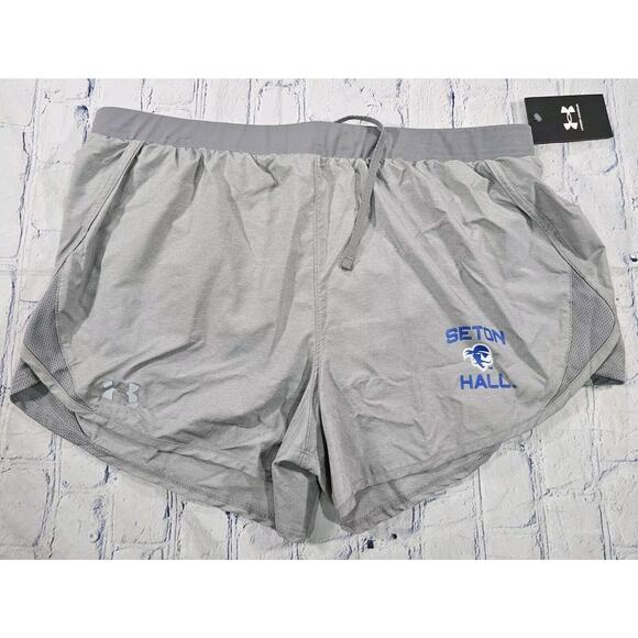 Seton Hall Pirates Under Armour UA WOMENS SIZE XL Running Shorts Gray - Picture 1 of 12